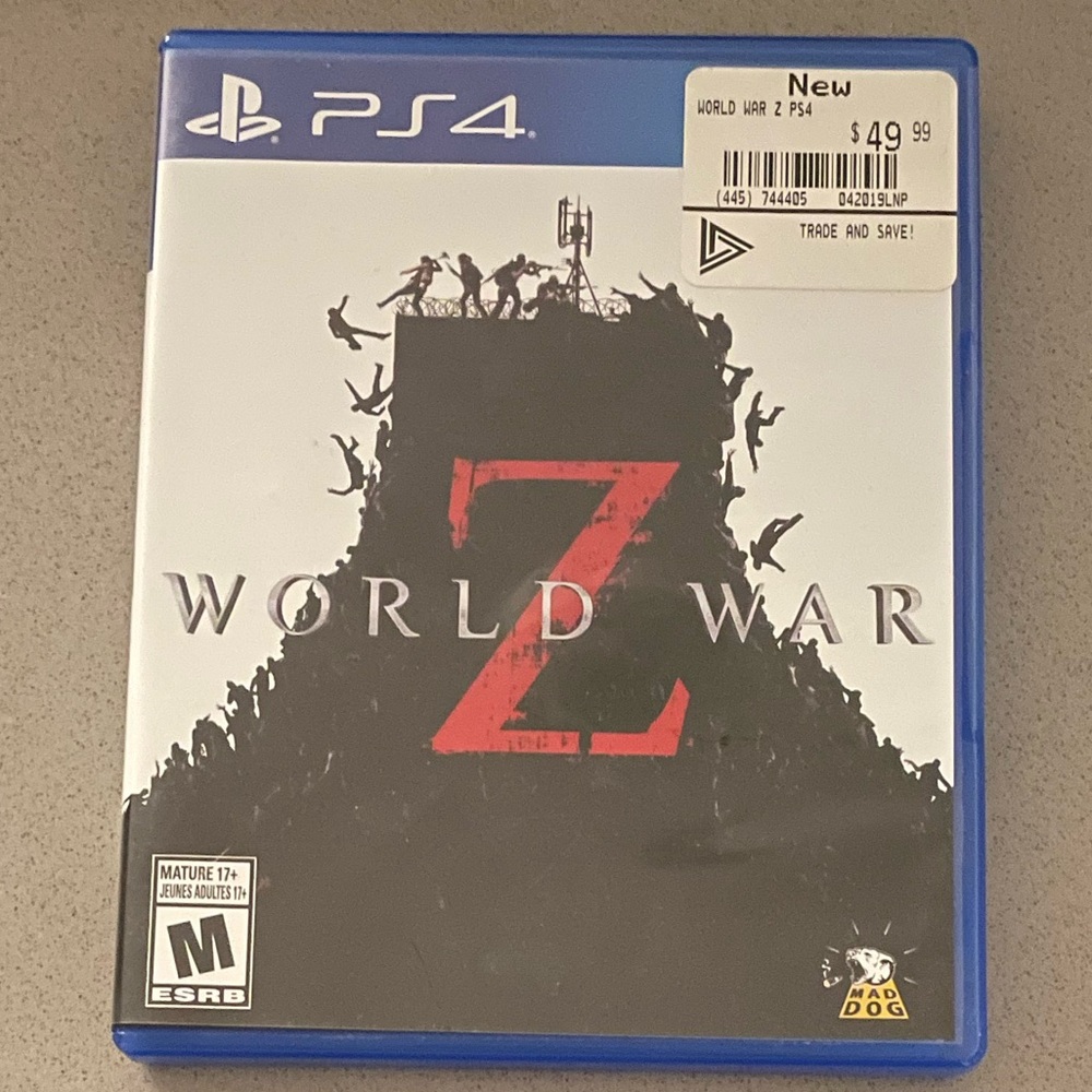 Sony PS4 World War Z Blue Case Video Game